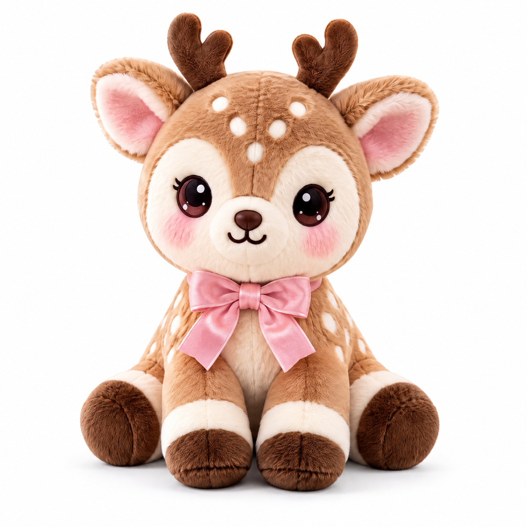 Blush Bow Fawn Plush
