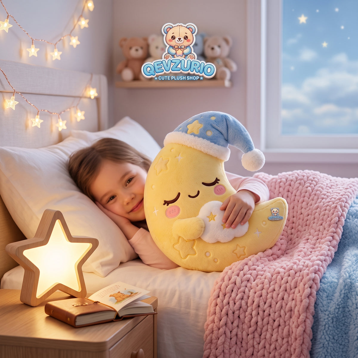 Sleepy Crescent Moon Plush