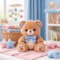 Blue Bow Teddy Bear Plush