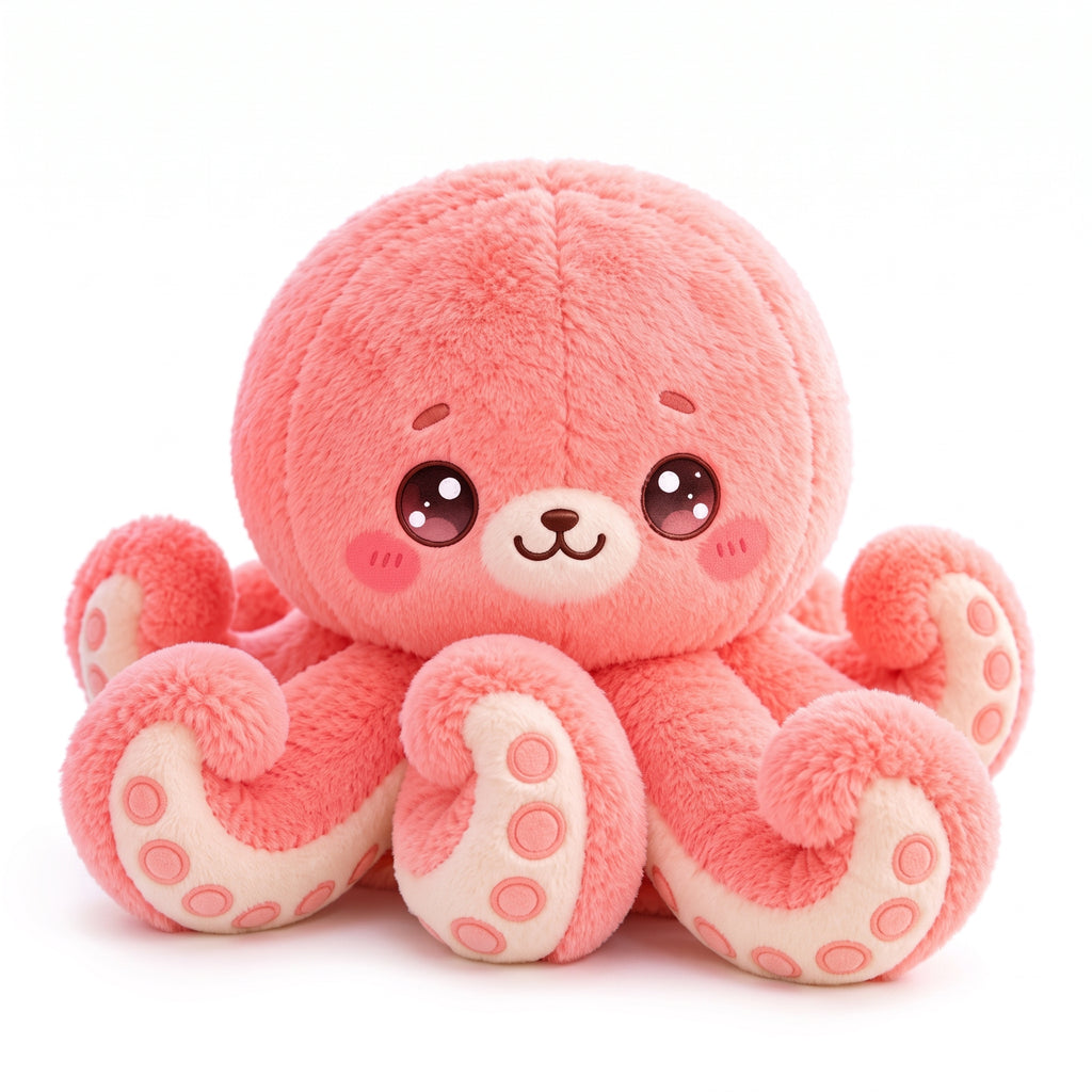 Coral Pink Octopus Plush