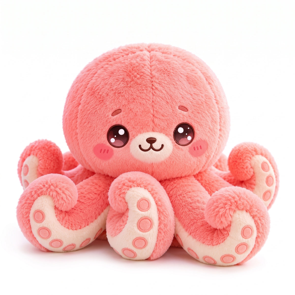 Coral Pink Octopus Plush