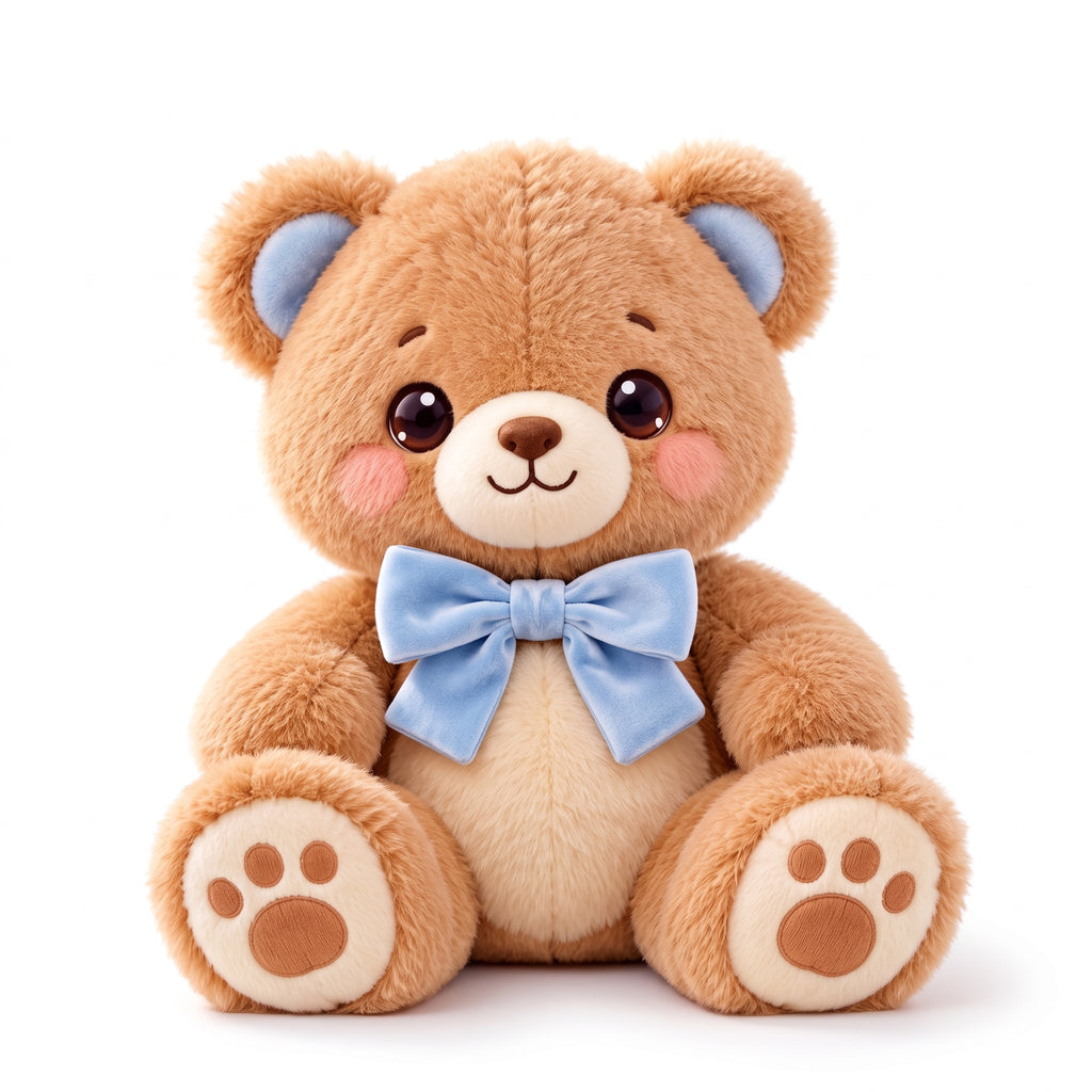 Blue Bow Teddy Bear Plush