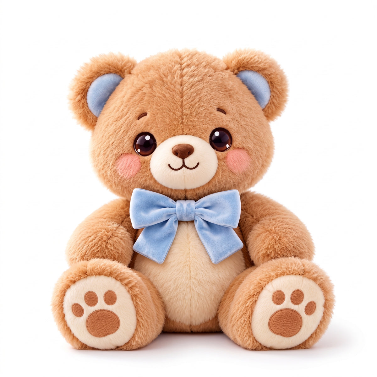Blue Bow Teddy Bear Plush