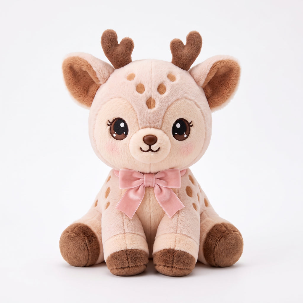 Blush Bow Fawn Plush