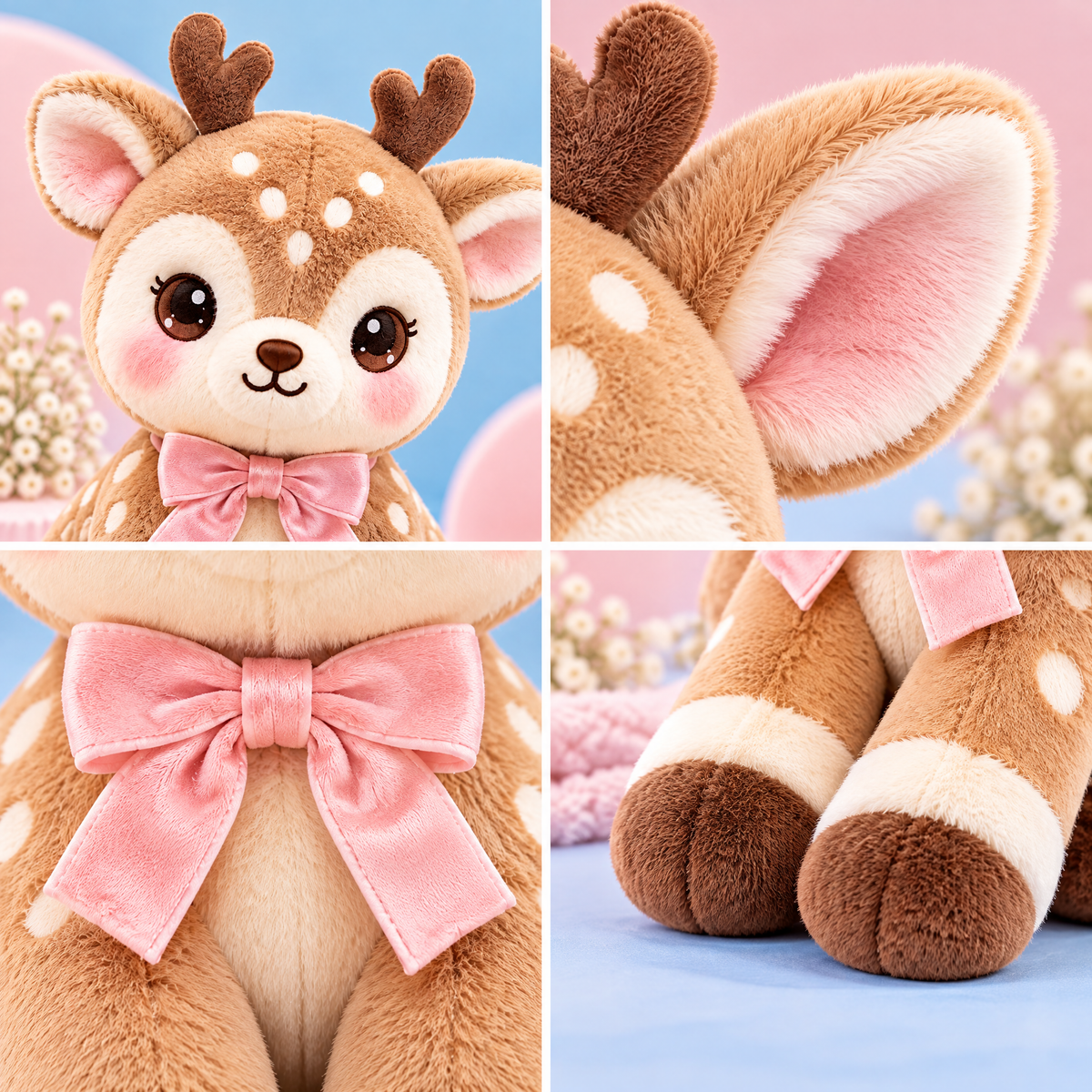 Blush Bow Fawn Plush