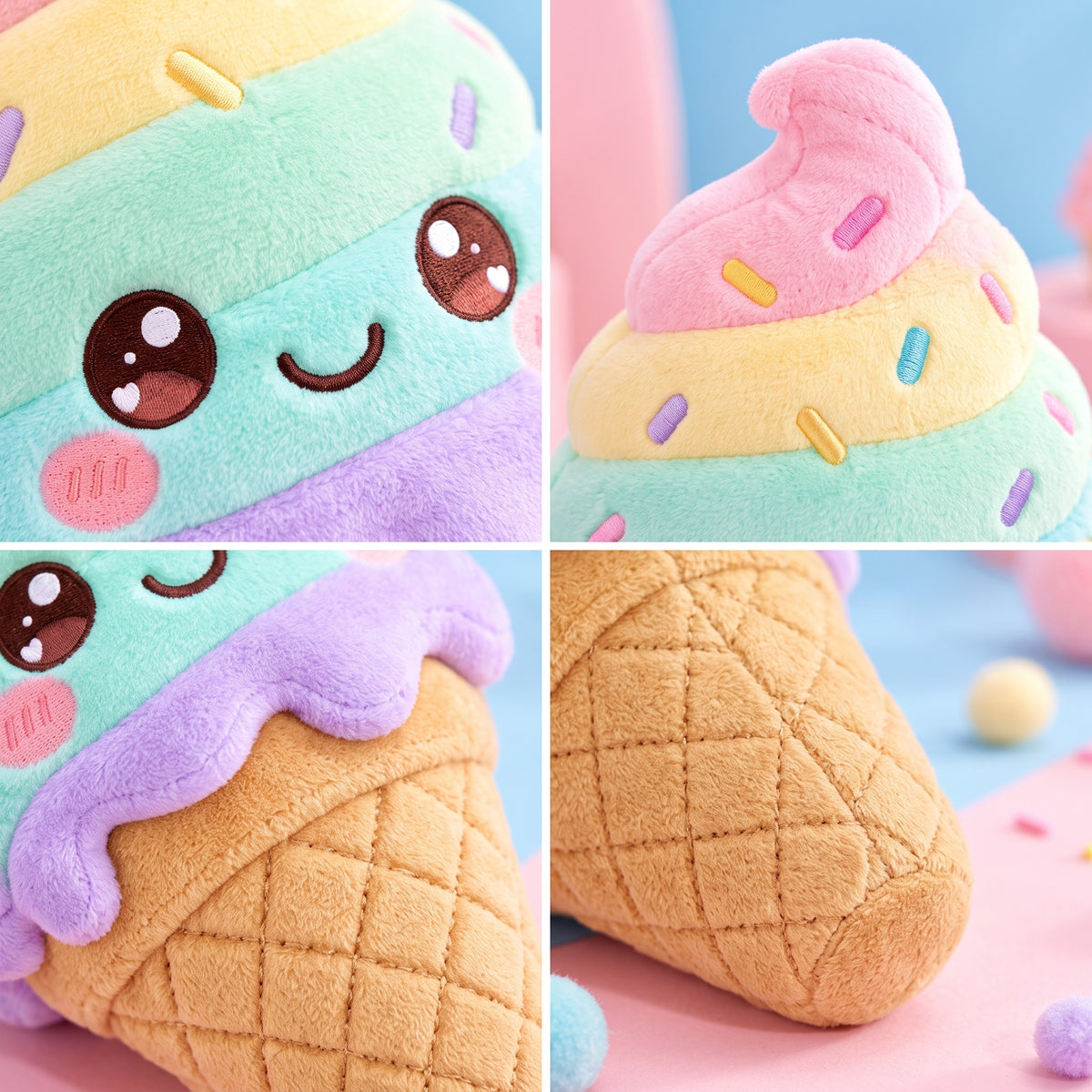 Rainbow Ice Cream Cone Plush