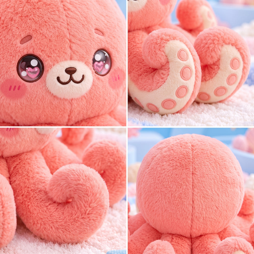 Coral Pink Octopus Plush